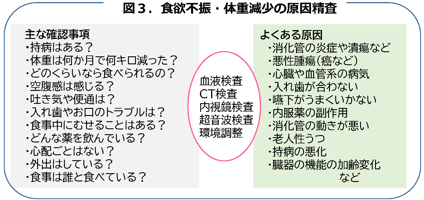 図３食欲不振・体重減少の原因精査