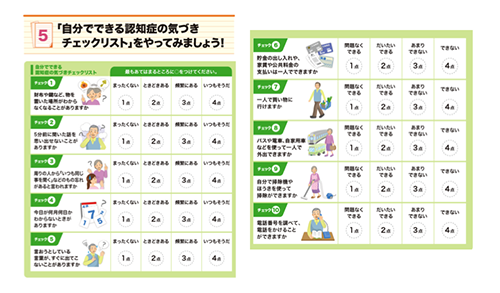 認知症の初期に見られる可能性がある認知機能低下と生活能力低下